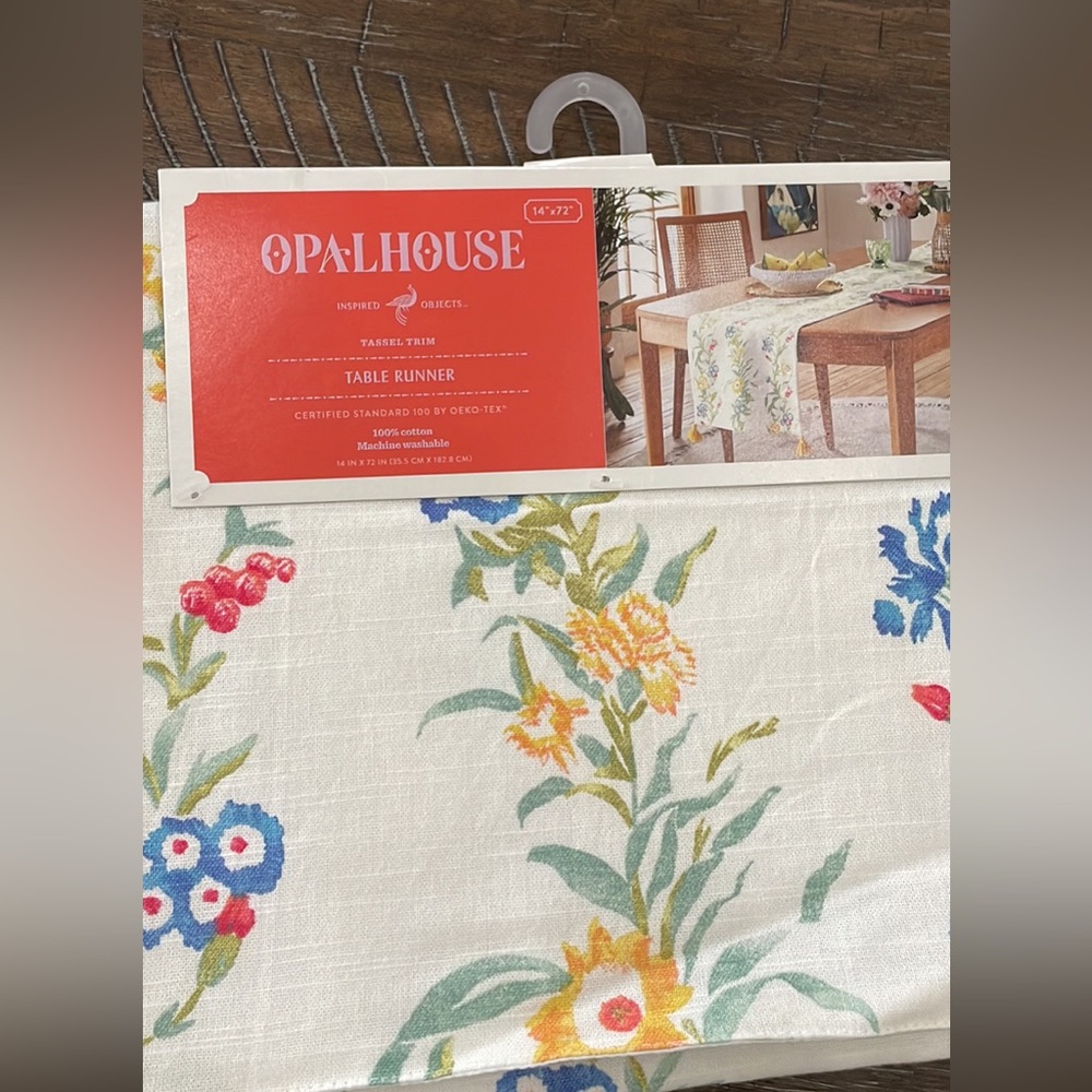 New floral with tassel trim table runners